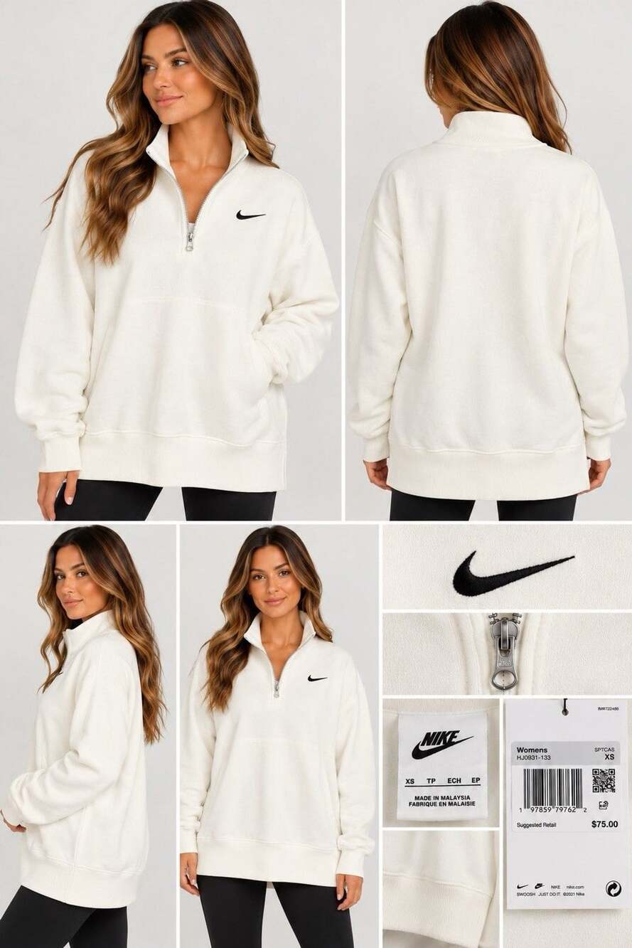 Nike Sportswear Phoenix Fleece Women's Oversized 1/4-Zip Long Sweatshirt XS
